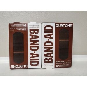 Band-Aid OUR TONE BR65 Bandages Flexible Fabric Assorted 30ct x 2 = 60